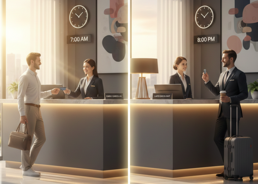 Early check in / late check out 
